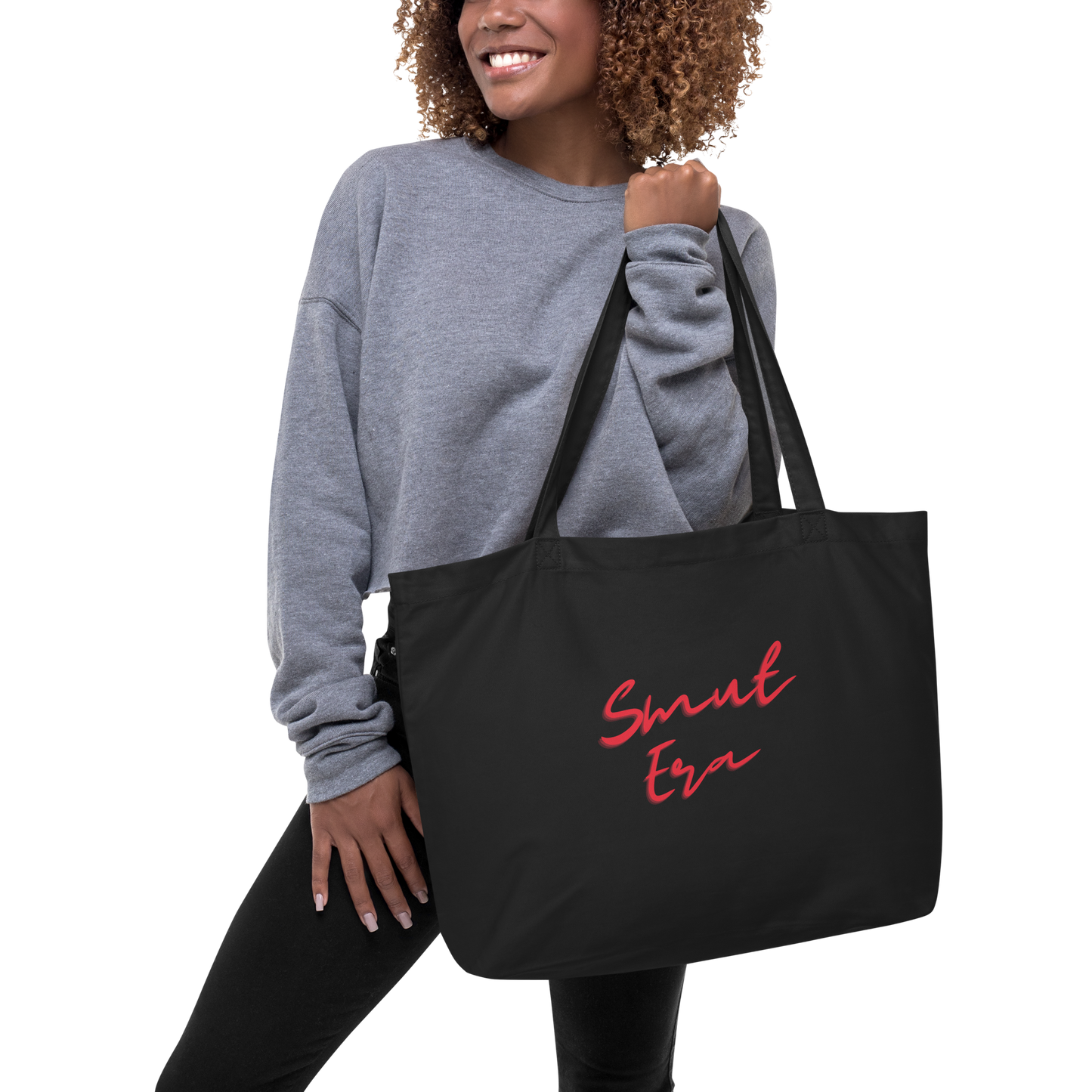 Smut Era Large organic tote bag - Red Script