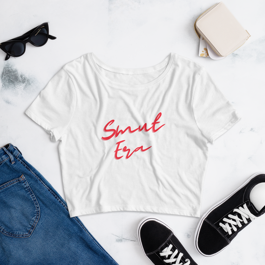 Smut Era Women’s Crop Tee - Red Script