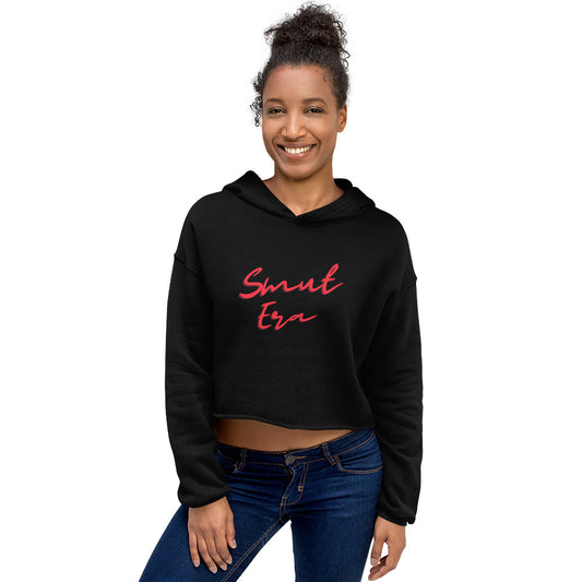 Smut Era Crop Hoodie - Red Scriptt