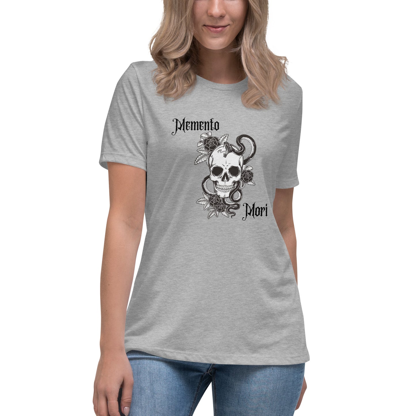 Memento Mori Skull | 100% Cotton - Pre-Shrunk | Women's Relaxed T-Shirt