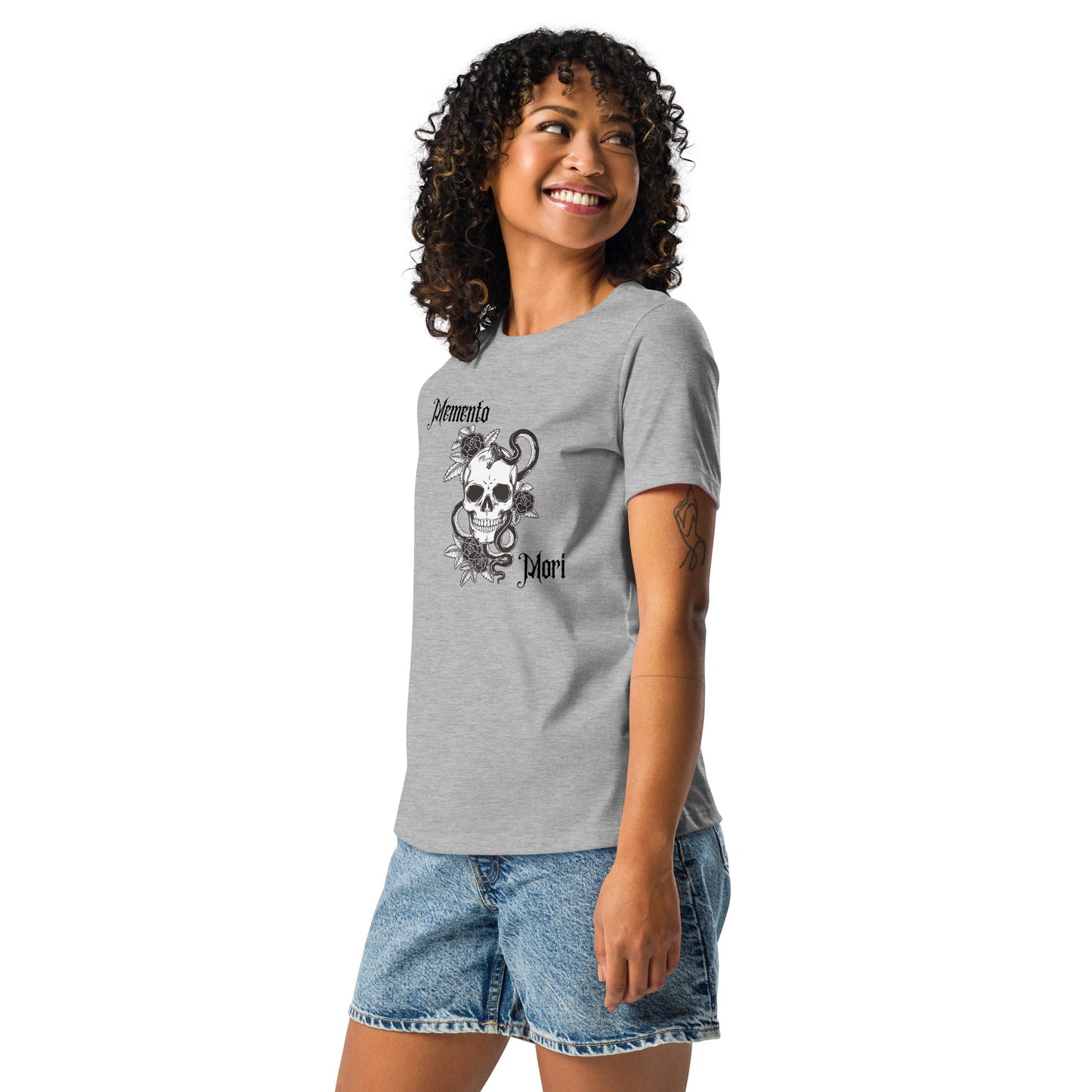 Memento Mori Skull | 100% Cotton - Pre-Shrunk | Women's Relaxed T-Shirt