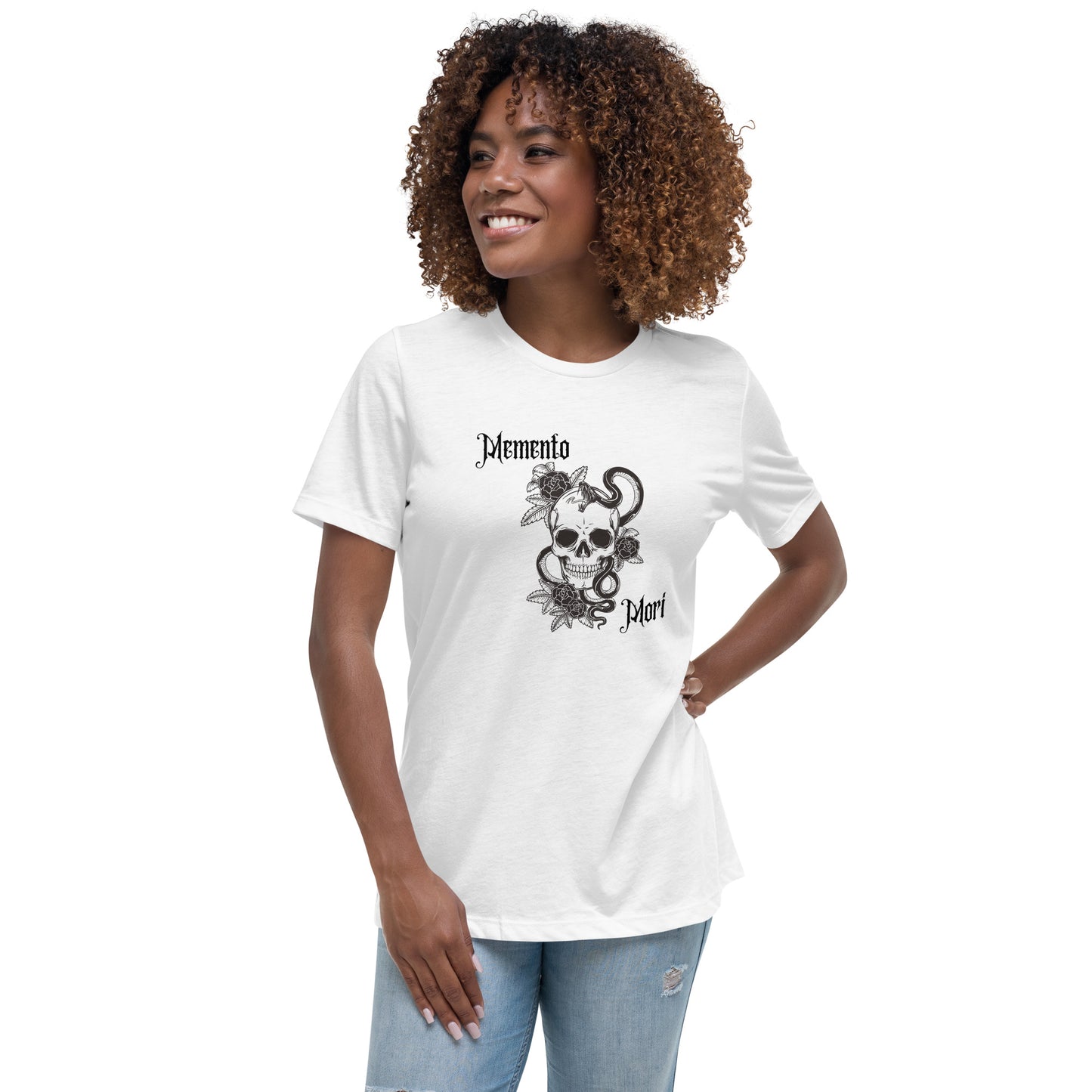 Memento Mori Skull | 100% Cotton - Pre-Shrunk | Women's Relaxed T-Shirt