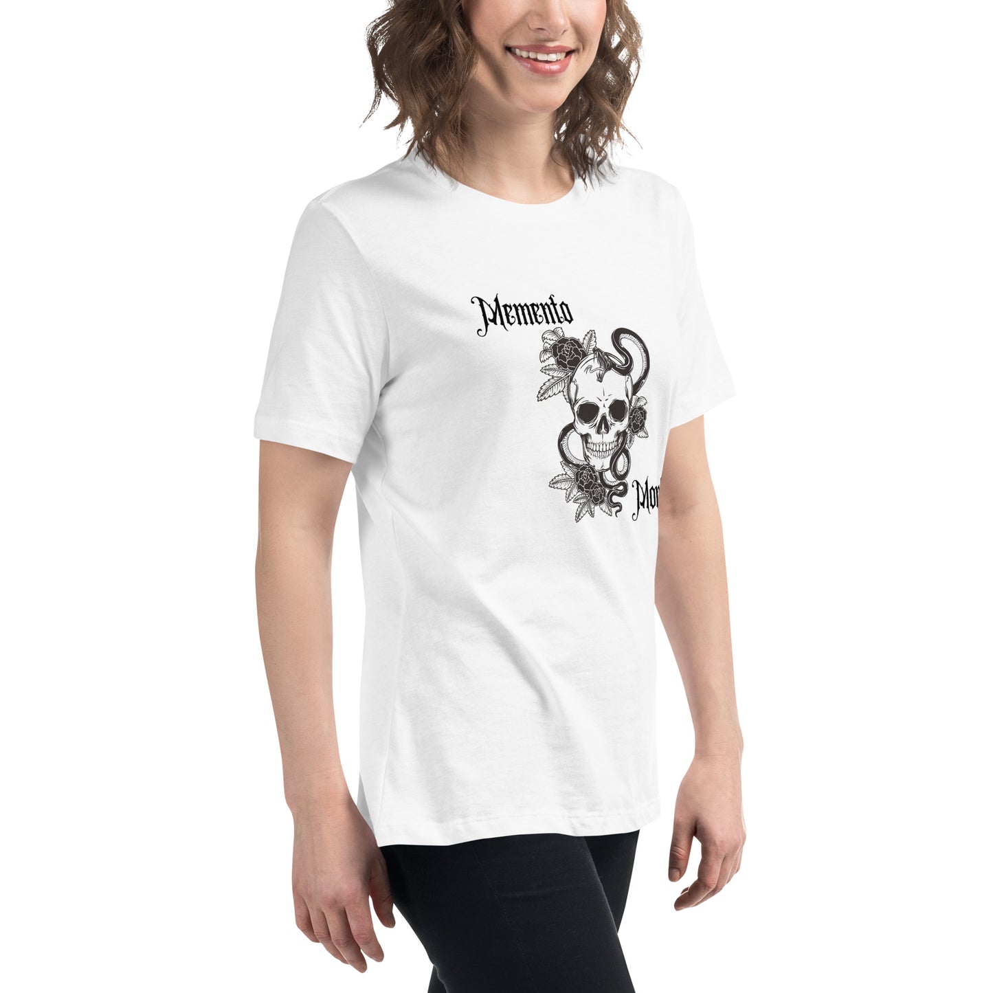 Memento Mori Skull | 100% Cotton - Pre-Shrunk | Women's Relaxed T-Shirt